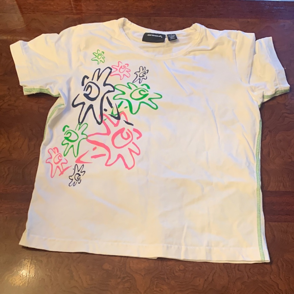 bolle White Short-Sleeve Tee with Neon Pink, Green & Black Graphic
